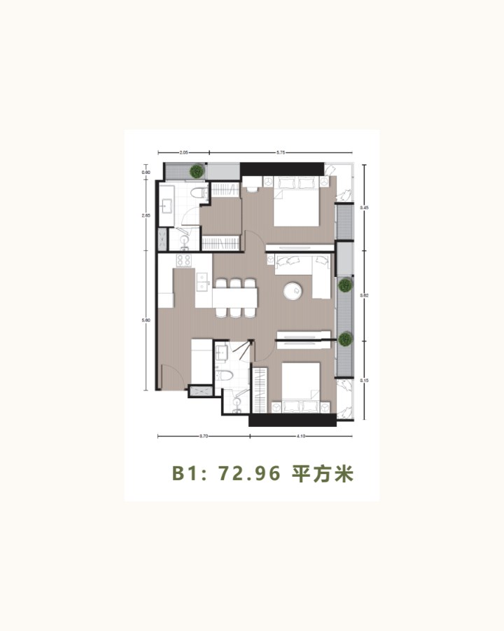 B1 2房格局圖
